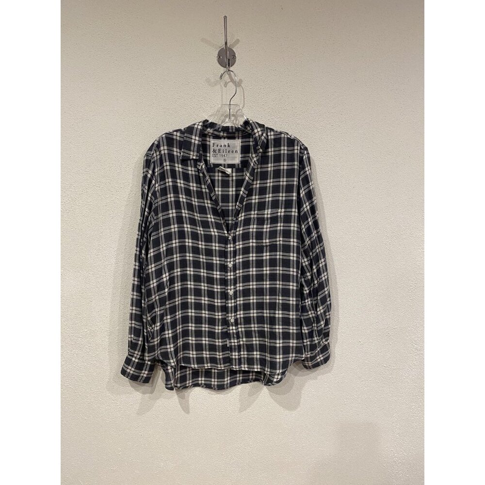 Frank & Eileen Eileen Shirt Womens Small Gray Plaid Button Up Long Sleeve Top